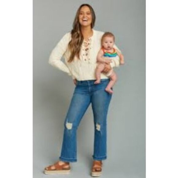 💕SHOW ME YOUR MUMU💕 Joey Lace Up Sweater Snowflake Cable Knit Soft White S NWT - Picture 4 of 8